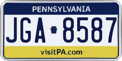 PA license plate JGA8587