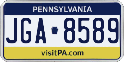 PA license plate JGA8589