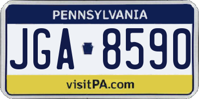PA license plate JGA8590