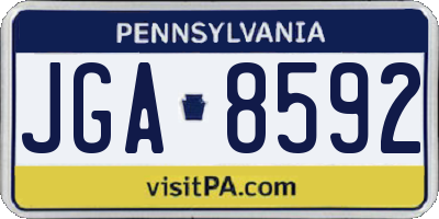 PA license plate JGA8592