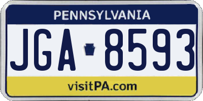 PA license plate JGA8593