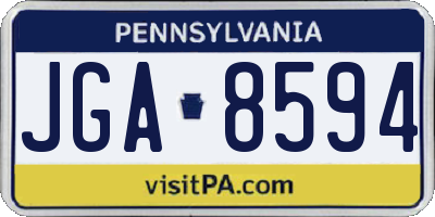 PA license plate JGA8594
