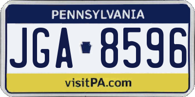 PA license plate JGA8596