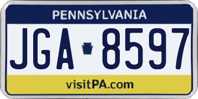 PA license plate JGA8597