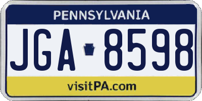 PA license plate JGA8598