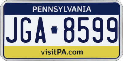 PA license plate JGA8599