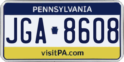 PA license plate JGA8608