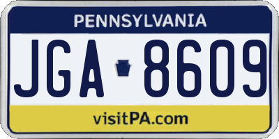 PA license plate JGA8609