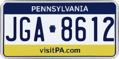 PA license plate JGA8612