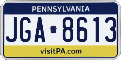 PA license plate JGA8613