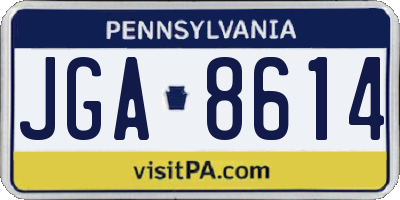 PA license plate JGA8614