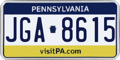 PA license plate JGA8615