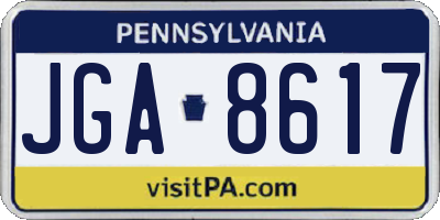 PA license plate JGA8617