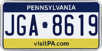 PA license plate JGA8619