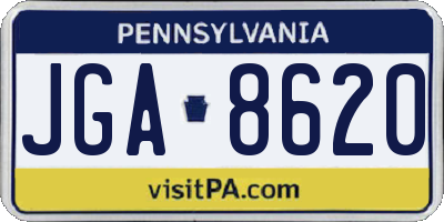 PA license plate JGA8620