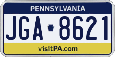 PA license plate JGA8621
