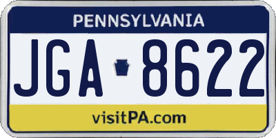 PA license plate JGA8622