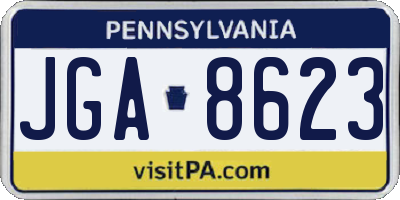 PA license plate JGA8623