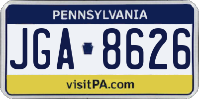 PA license plate JGA8626