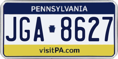 PA license plate JGA8627