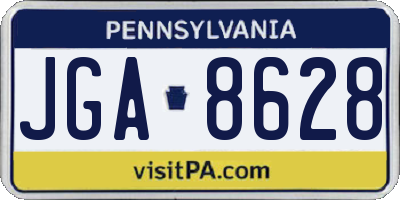 PA license plate JGA8628