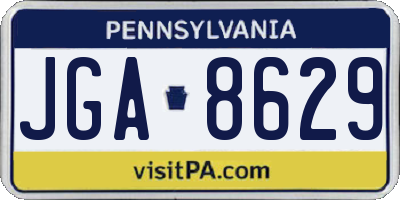 PA license plate JGA8629