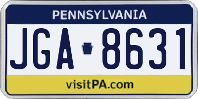 PA license plate JGA8631