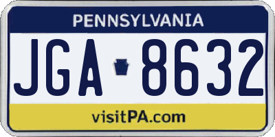 PA license plate JGA8632