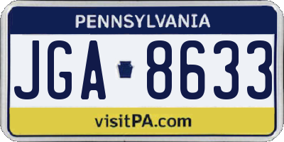 PA license plate JGA8633