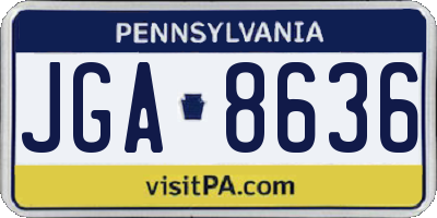 PA license plate JGA8636