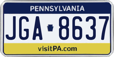 PA license plate JGA8637