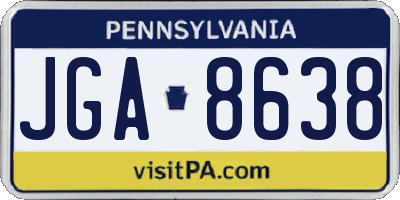 PA license plate JGA8638