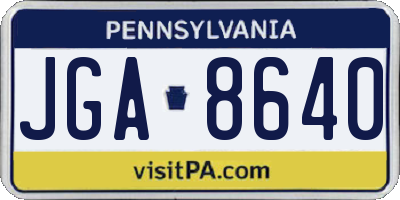 PA license plate JGA8640