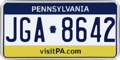 PA license plate JGA8642