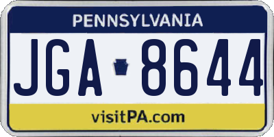 PA license plate JGA8644