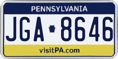 PA license plate JGA8646