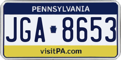 PA license plate JGA8653