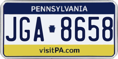 PA license plate JGA8658