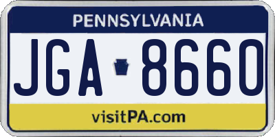 PA license plate JGA8660
