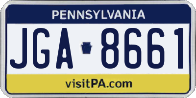 PA license plate JGA8661