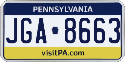 PA license plate JGA8663