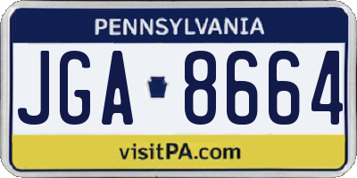 PA license plate JGA8664