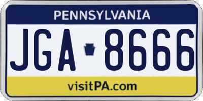 PA license plate JGA8666