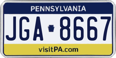 PA license plate JGA8667