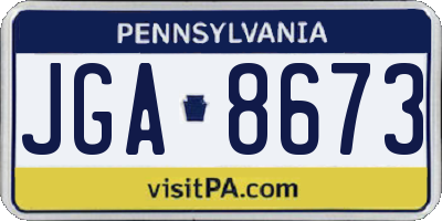 PA license plate JGA8673