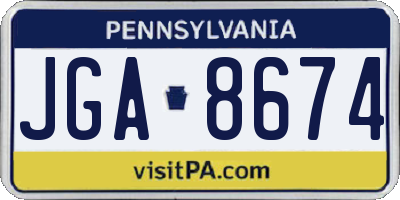 PA license plate JGA8674
