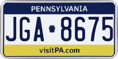 PA license plate JGA8675