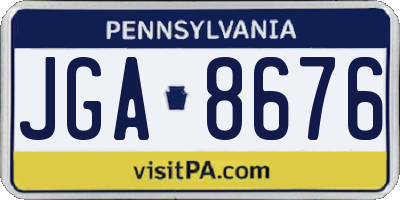 PA license plate JGA8676