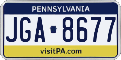 PA license plate JGA8677