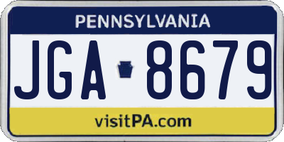 PA license plate JGA8679